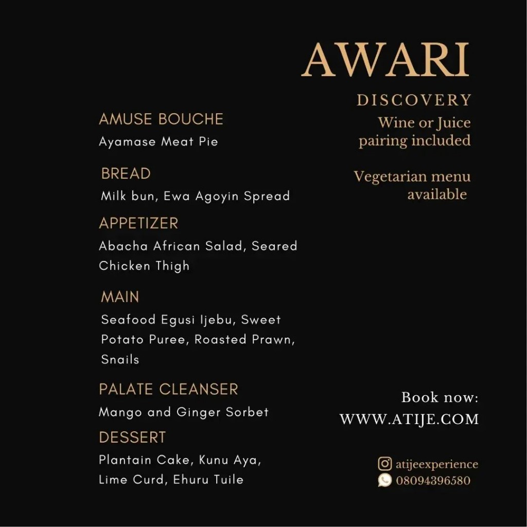 Menu for Awari