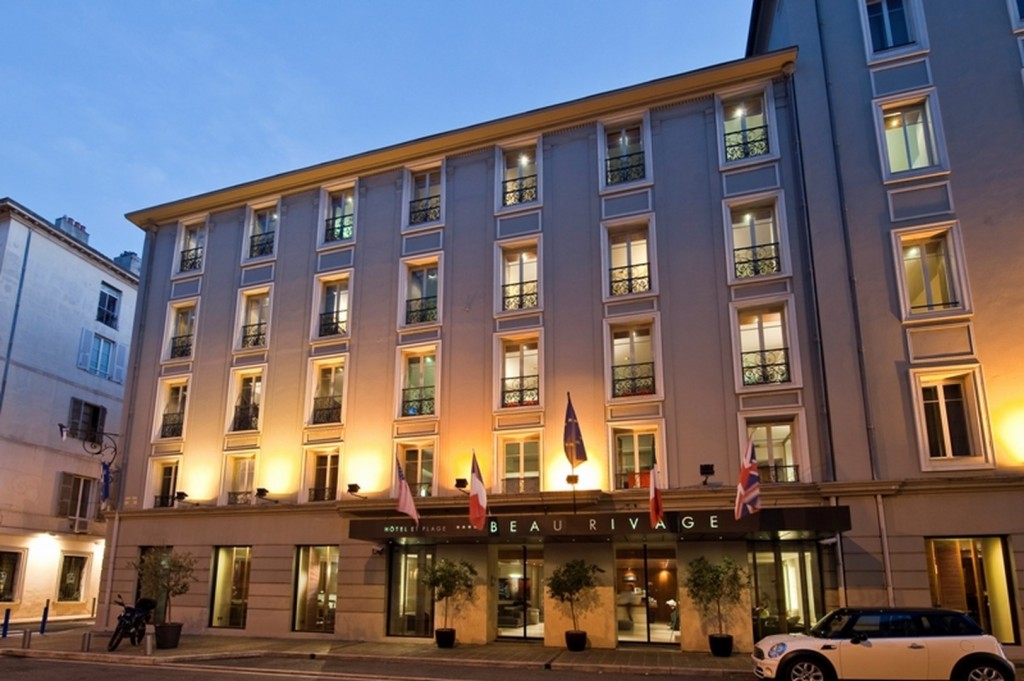 Exterior of Hotel Beau Rivage, luxury hotel in Nice UNESCO heritage site