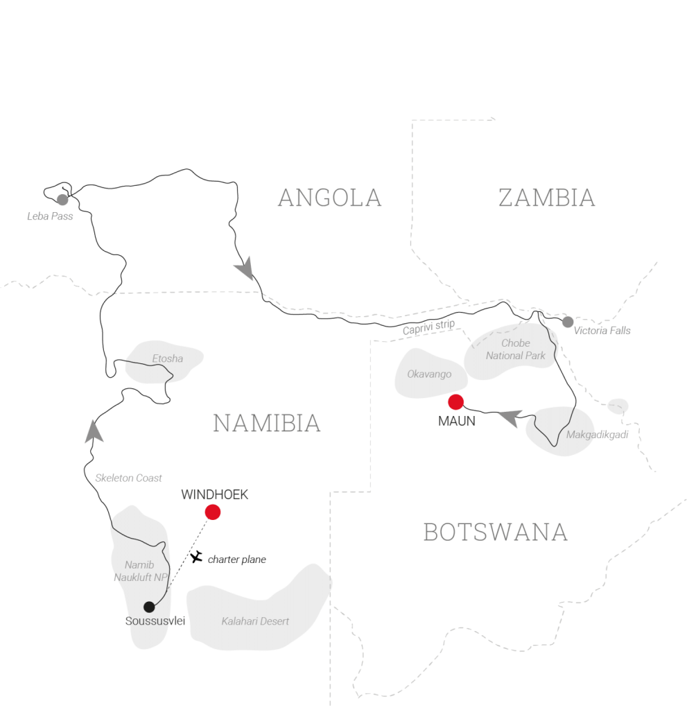 The Kalmar Beyond Adventure Trans-Africa map